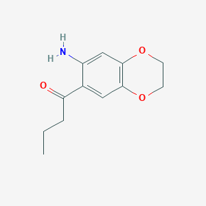 molecular formula C12H15NO3 B1272873 1-(7-Amino-2,3-dihydro-1,4-benzodioxin-6-yl)butan-1-one CAS No. 444111-26-6