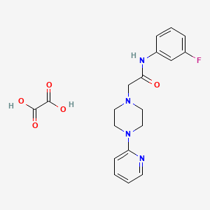 molecular formula C19H21FN4O5 B12728736 N-(3-fluorophenyl)-2-(4-pyridin-2-ylpiperazin-1-yl)acetamide;oxalic acid CAS No. 103840-75-1