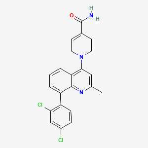 molecular formula C22H19Cl2N3O B12728742 1-[8-(2,4-dichlorophenyl)-2-methylquinolin-4-yl]-3,6-dihydro-2H-pyridine-4-carboxamide CAS No. 388122-48-3