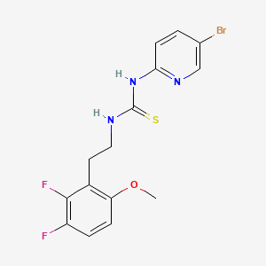 molecular formula C15H14BrF2N3OS B12728747 Thiourea, N-(5-bromo-2-pyridinyl)-N'-(2-(2,3-difluoro-6-methoxyphenyl)ethyl)- CAS No. 181305-41-9