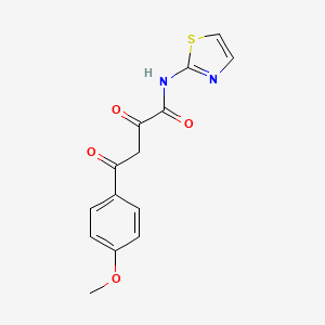 molecular formula C14H12N2O4S B12728751 Benzenebutanamide, alpha,gamma-dioxo-4-methoxy-N-2-thiazolyl- CAS No. 130421-43-1