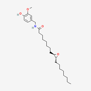 molecular formula C26H43NO4 B12728805 Oxiraneoctanamide, N-((4-hydroxy-3-methoxyphenyl)methyl)-3-octyl-, trans-(+-)- CAS No. 150988-86-6