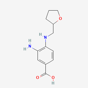 molecular formula C12H16N2O3 B1272882 3-Amino-4-[(tetrahydro-2-furanylmethyl)amino]benzoic acid CAS No. 693812-83-8