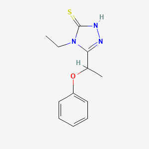 molecular formula C12H15N3OS B1272884 4-乙基-5-(1-苯氧基乙基)-4H-1,2,4-三唑-3-硫醇 CAS No. 403990-82-9