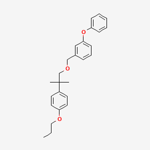 molecular formula C26H30O3 B12728845 Benzene, 1-phenoxy-3-((2-(4-propoxyphenyl)-2-methylpropoxy)methyl)- CAS No. 80844-09-3