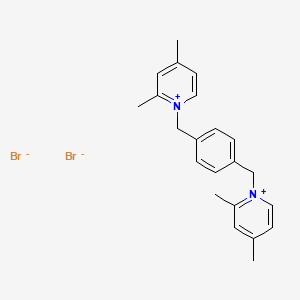 molecular formula C22H26Br2N2 B12728848 Pyridinium, 1,1'-(p-phenylenedimethylene)bis(2,4-dimethyl-, dibromide CAS No. 102584-23-6