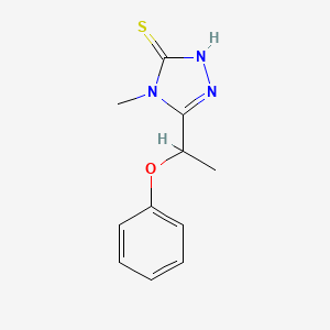 molecular formula C11H13N3OS B1272886 4-methyl-5-(1-phenoxyethyl)-4H-1,2,4-triazole-3-thiol CAS No. 669750-24-7