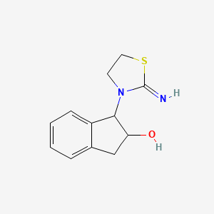 molecular formula C12H14N2OS B12728860 2-Imino-3-(2-hydroxyindan-1-yl)thiazolidine CAS No. 141034-20-0