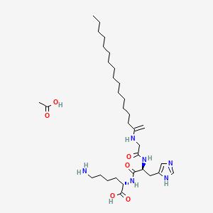 molecular formula C33H60N6O6 B12728880 Palmitoyl tripeptide-1 acetate CAS No. 1628252-62-9