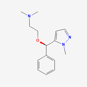molecular formula C15H21N3O B12728888 Ethanamine, N,N-dimethyl-2-((R)-(1-methyl-1H-pyrazol-5-yl)phenylmethoxy)- CAS No. 148981-62-8