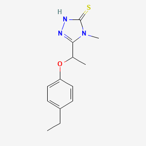 molecular formula C13H17N3OS B1272890 5-[1-(4-ethylphenoxy)ethyl]-4-methyl-4H-1,2,4-triazole-3-thiol CAS No. 669708-93-4
