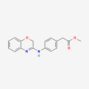 molecular formula C17H16N2O3 B12728928 Benzeneacetic acid, 4-(2H-1,4-benzoxazin-3-ylamino)-, methyl ester CAS No. 109226-93-9