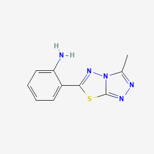 molecular formula C10H9N5S B1272895 2-(3-Methyl-[1,2,4]triazolo[3,4-B][1,3,4]-thiadiazol-6-YL)-phenylamine CAS No. 712293-71-5