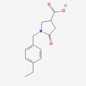 molecular formula C14H17NO3 B1272896 1-(4-Ethylbenzyl)-5-oxopyrrolidine-3-carboxylic acid CAS No. 824981-40-0