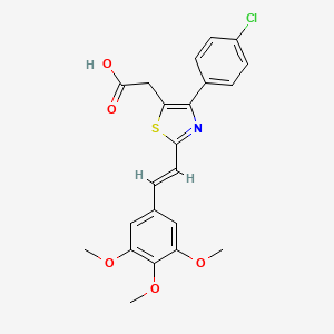 molecular formula C22H20ClNO5S B12728967 4-(4-Chlorophenyl)-2-(2-(3,4,5-trimethoxyphenyl)ethenyl)-5-thiazoleacetic acid CAS No. 116759-21-8
