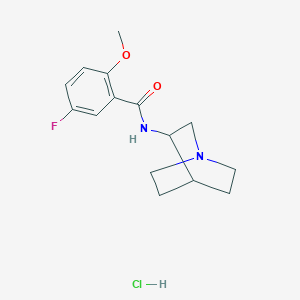 molecular formula C15H20ClFN2O2 B12729023 N-1-Azabicyclo(2.2.2)oct-3-yl-5-fluoro-2-methoxybenzamide monohydrochloride CAS No. 90183-12-3