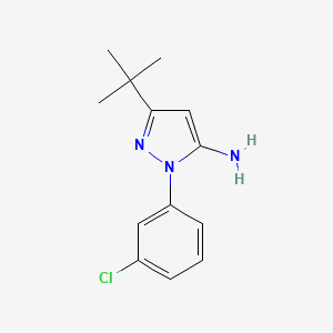 molecular formula C13H16ClN3 B1272906 3-tert-butyl-1-(3-chlorophenyl)-1H-pyrazol-5-amine CAS No. 895042-70-3