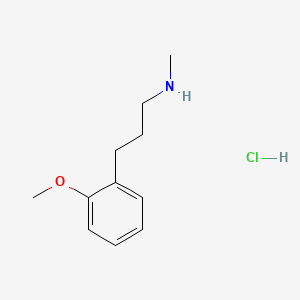 molecular formula C11H18ClNO B12729076 Propylamine, 3-(o-methoxyphenyl)-N-methyl-, hydrochloride CAS No. 83979-29-7