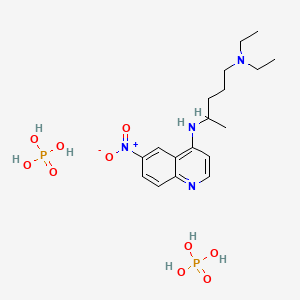 molecular formula C18H32N4O10P2 B12729095 4-((4-(Diethylamino)-1-methylbutyl)amino)-6-nitroquinoline diphosphate CAS No. 102259-68-7