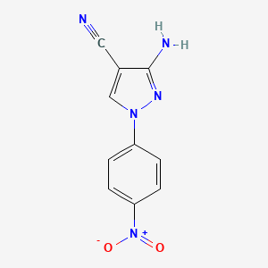 molecular formula C10H7N5O2 B1272912 3-amino-1-(4-nitrophenyl)-1H-pyrazole-4-carbonitrile CAS No. 219930-67-3