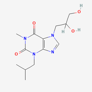 molecular formula C13H20N4O4 B12729142 Xanthine, 7-(2,3-dihydroxypropyl)-3-isobutyl-1-methyl- CAS No. 132560-20-4