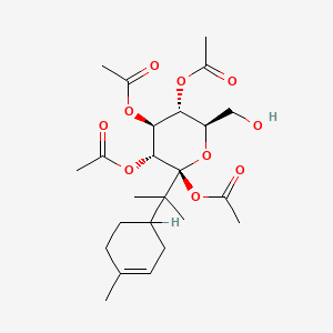 molecular formula C24H36O10 B12729198 beta-D-Glucopyranoside, 1-methyl-1-(4-methyl-3-cyclohexen-1-yl)ethyl, tetraacetate CAS No. 84582-23-0