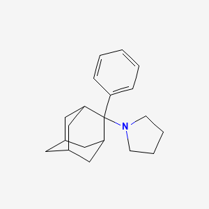 molecular formula C20H27N B12729220 1-(2-Phenyl-2-adamantyl)pyrrolidine CAS No. 150747-25-4
