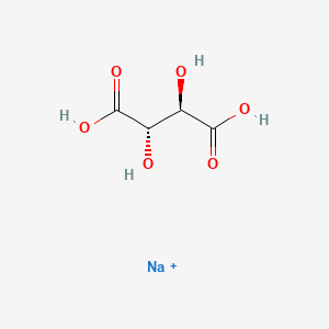 molecular formula C4H6NaO6+ B12729245 Butanedioic acid, 2,3-dihydroxy-, monosodium salt, (2R,3S)-rel- CAS No. 25817-08-7