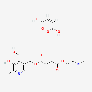 molecular formula C20H28N2O10 B12729254 (Z)-but-2-enedioic acid;1-O-[2-(dimethylamino)ethyl] 4-O-[[5-hydroxy-4-(hydroxymethyl)-6-methylpyridin-3-yl]methyl] butanedioate CAS No. 33510-78-0