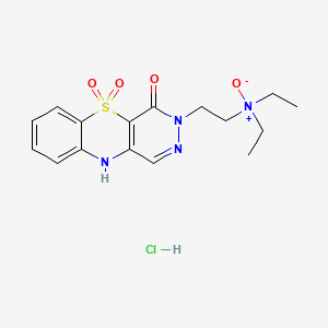 molecular formula C16H21ClN4O4S B12729256 N,N-diethyl-2-(4,5,5-trioxo-10H-pyridazino[4,5-b][1,4]benzothiazin-3-yl)ethanamine oxide;hydrochloride CAS No. 157023-81-9