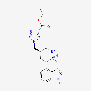 molecular formula C22H26N4O2 B12729267 Ethyl 1-(((8-beta)-6-methylergolin-8-yl)methyl)-1H-imidazole-4-carboxylate CAS No. 160730-44-9