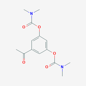 molecular formula C14H18N2O5 B127293 5-Acetyl-1,3-phenylene bis(dimethylcarbamate) CAS No. 81732-48-1