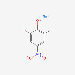 molecular formula C6H2I2NNaO3 B12729301 Disophenol sodium CAS No. 89465-91-8