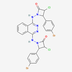molecular formula C26H18Br2Cl2N6O2 B12729338 1,1'-(1,4-Phthalazinediyldiimino)bis(4-(4-bromophenyl)-3-chloro-2-azetidinone) CAS No. 139108-71-7