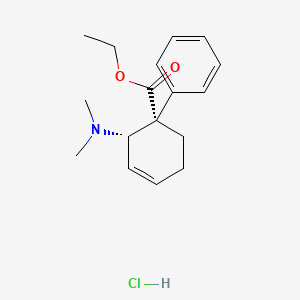 molecular formula C17H24ClNO2 B12729353 Ethyl cis-2-(dimethylamino)-1-phenylcyclohex-3-ene-1-carboxylate hydrochloride CAS No. 20380-60-3