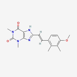 molecular formula C18H20N4O3 B12729368 (E)-8-(4-Methoxy-2,3-dimethylstyryl)theophylline CAS No. 155271-16-2