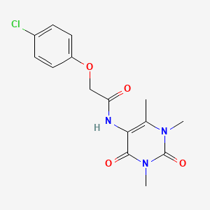 molecular formula C15H16ClN3O4 B12729374 Acetamide, 2-(4-chlorophenoxy)-N-(1,2,3,4-tetrahydro-1,3,6-trimethyl-2,4-dioxo-5-pyrimidinyl)- CAS No. 142648-53-1