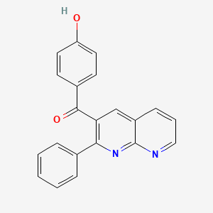 molecular formula C21H14N2O2 B12729483 Methanone, (4-hydroxyphenyl)(2-phenyl-1,8-naphthyridin-3-yl)- CAS No. 116625-85-5