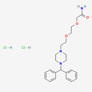 molecular formula C23H33Cl2N3O3 B12729500 Acetamide, 2-(2-(2-(4-(diphenylmethyl)-1-piperazinyl)ethoxy)ethoxy)-, dihydrochloride CAS No. 83881-44-1