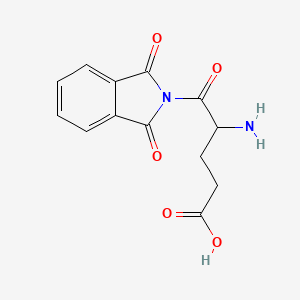 molecular formula C13H12N2O5 B12729575 Valeric acid, 4-amino-5-(1,3-dioxo-2-isoindolinyl)-5-oxo- CAS No. 102584-90-7