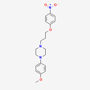 molecular formula C20H25N3O4 B12729578 Piperazine, 1-(4-methoxyphenyl)-4-(3-(4-nitrophenoxy)propyl)- CAS No. 84344-57-0