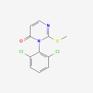 molecular formula C11H8Cl2N2OS B12729603 4(3H)-Pyrimidinone, 3-(2,6-dichlorophenyl)-2-(methylthio)- CAS No. 89069-29-4