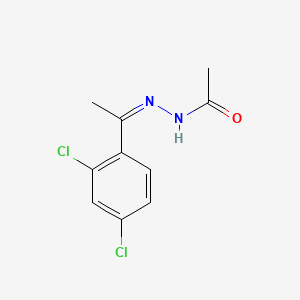 molecular formula C10H10Cl2N2O B12729611 Acetic acid, (1-(2,4-dichlorophenyl)ethylidene)hydrazide CAS No. 128153-95-7