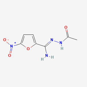 molecular formula C7H8N4O4 B12729620 Acetic acid, 2-(5-nitro-alpha-iminofurfuryl)hydrazide CAS No. 3777-13-7