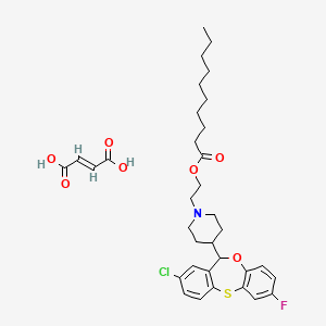 molecular formula C34H43ClFNO7S B12729633 (E)-but-2-enedioic acid;2-[4-(8-chloro-2-fluoro-6H-benzo[b][4,1]benzoxathiepin-6-yl)piperidin-1-yl]ethyl decanoate CAS No. 83975-89-7
