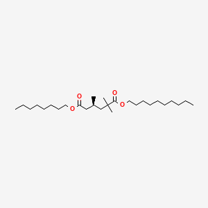 molecular formula C27H52O4 B12729659 Hexanedioic acid, 2,2,4-trimethyl-, 1-decyl 6-octyl ester CAS No. 40520-10-3