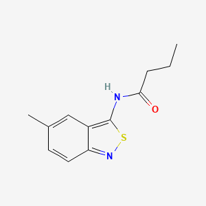 molecular formula C12H14N2OS B12729665 N-(5-Methyl-2,1-benzisothiazol-3-yl)butanamide CAS No. 99523-61-2