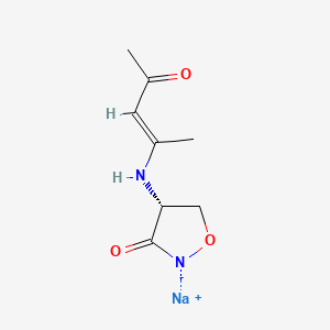 molecular formula C8H11N2NaO3 B12729669 Pentizidone sodium anhydrous CAS No. 55694-87-6