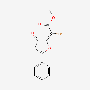 molecular formula C13H9BrO4 B12729694 Methyl bromo(3-oxo-5-phenyl-2(3H)-furanylidene)acetate CAS No. 97181-07-2