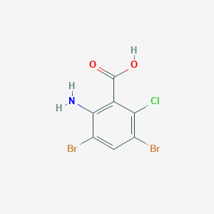 molecular formula C7H4Br2ClNO2 B127298 2-Amino-3,5-dibromo-6-chlorobenzoic acid CAS No. 143769-25-9